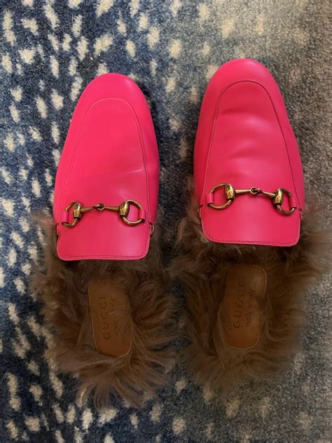 gucci princetown fur pink|GUCCI .